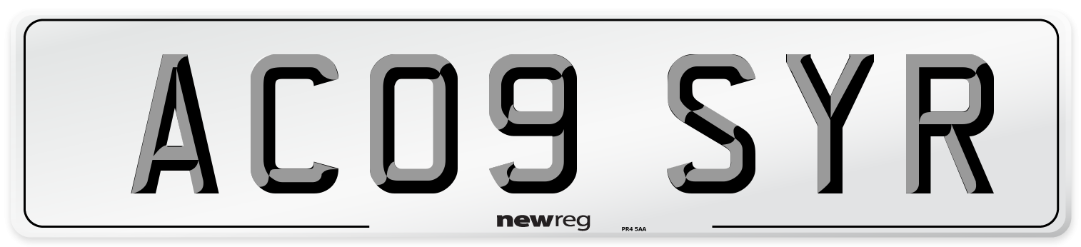 AC09 SYR Number Plate from New Reg